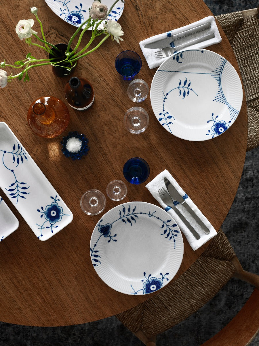 Royal Copenhagen Blå Mega riflet tallerken - 19 cm. - Bahne